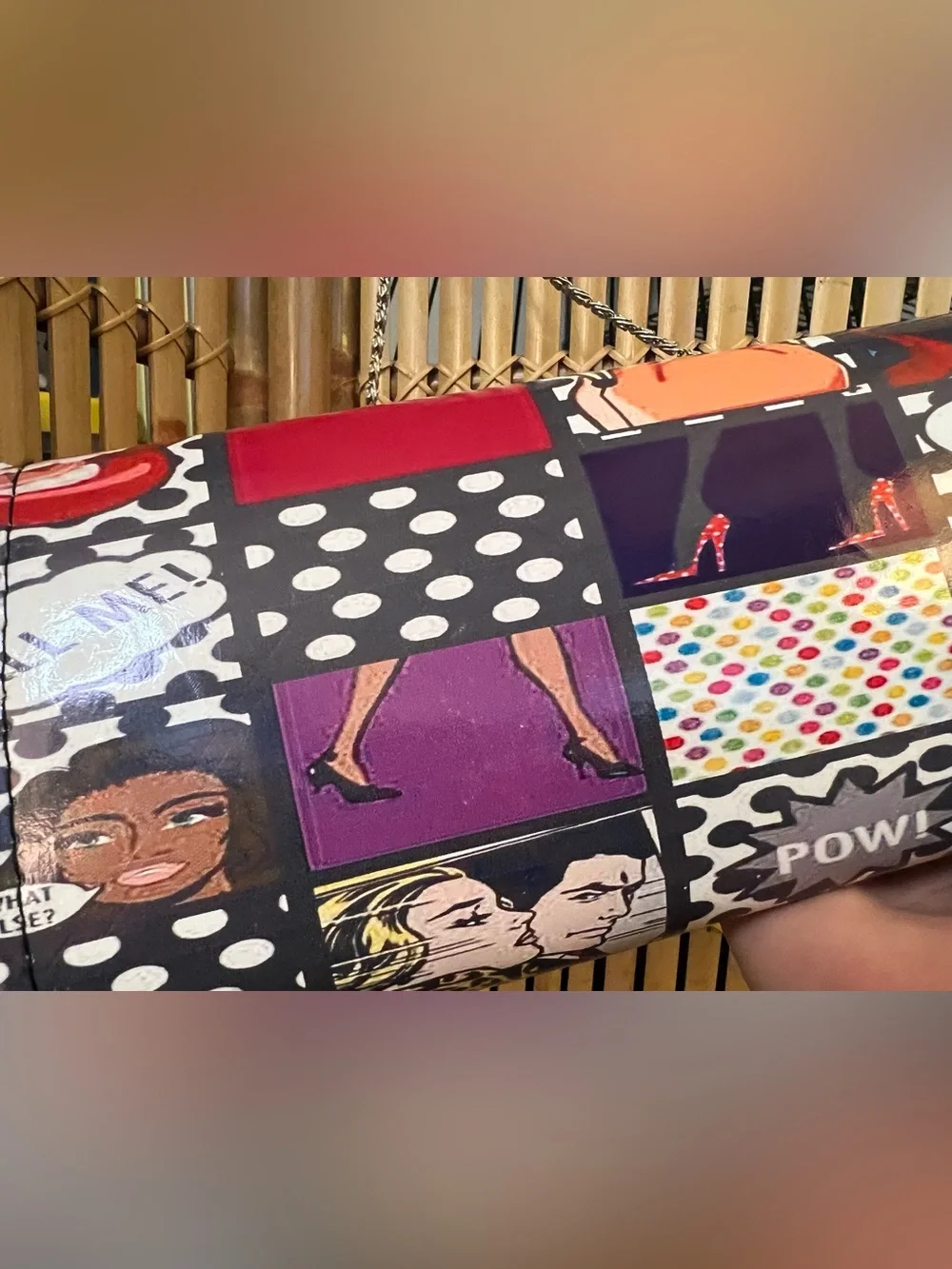 Multicolor Pop-Art Patchwork Chain Clutch
